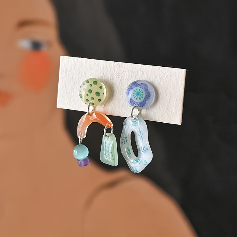 Women's Colorful Clip-On Stud Earrings